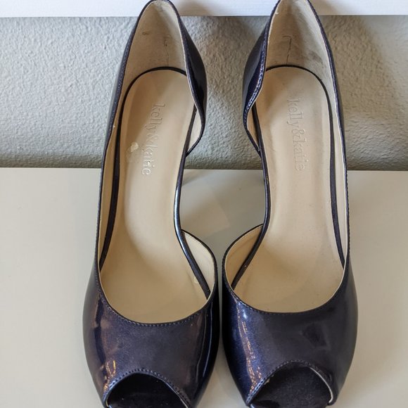 KELLY & KATIE- Blue patent peep-toe pumps - Picture 2 of 5